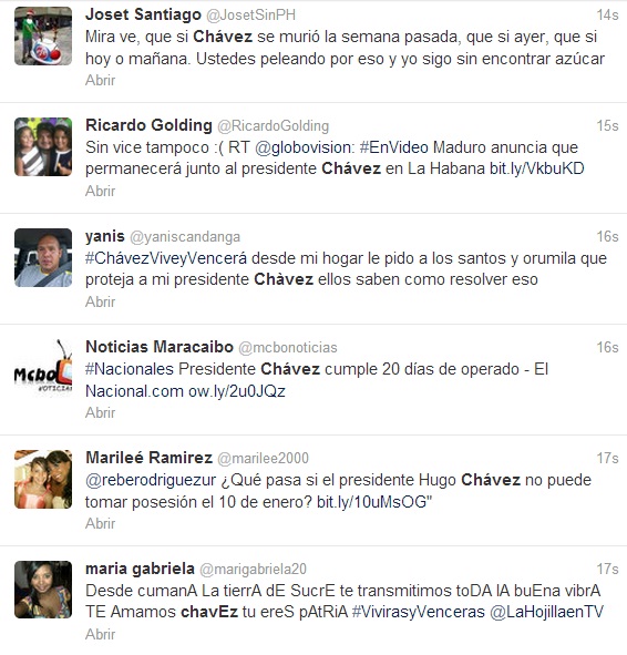 hugo chavez twitter gente murio rumores