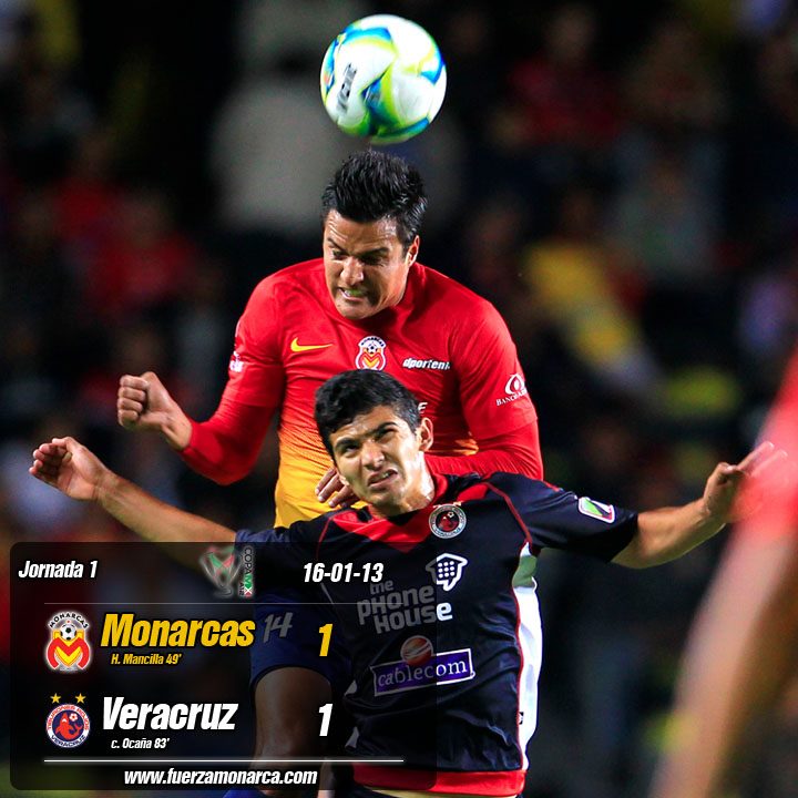 Monarcas Morelia desaprovecha localía y empata contra los Tiburones del Veracruz