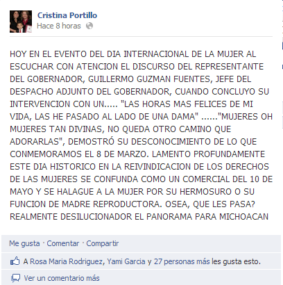 cristina portillo dia de la mujer critica guillermo guzman