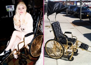 Para recuperarse de su operación, Lady Gaga pide silla de ruedas de oro