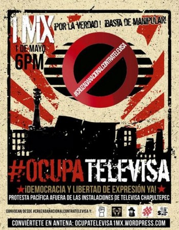 Convocan a manifestación pacífica con #OcupaTelevisa, fuerza pública acordona la zona