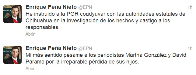 Asesinan a hijos del periodista David Páramo, EPN instruye se investigue