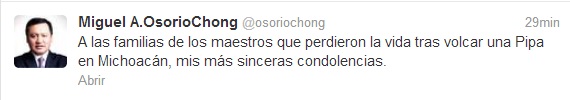 Twitter CNTE Michoacán Osorio Chong