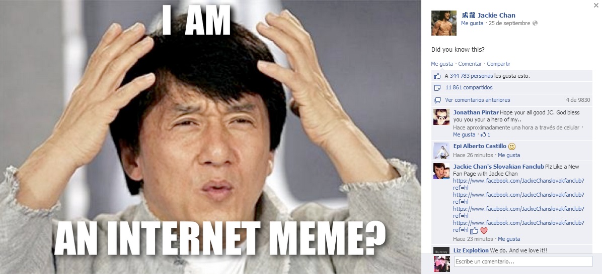 Facebook Jackie Chan meme