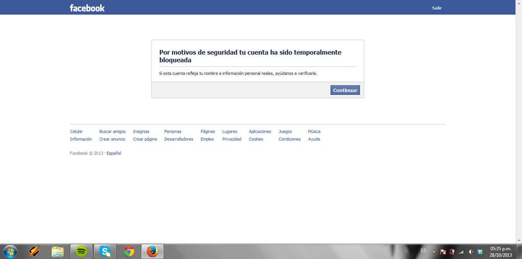 Facebook bloquea cuentas información personal fallas
