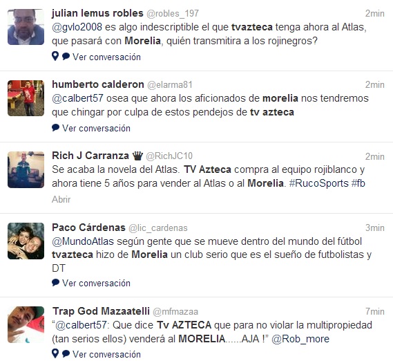 atlas morelia tv azteca tuits pòlémica