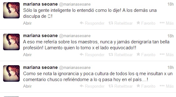 mariana seoane reacción tuit