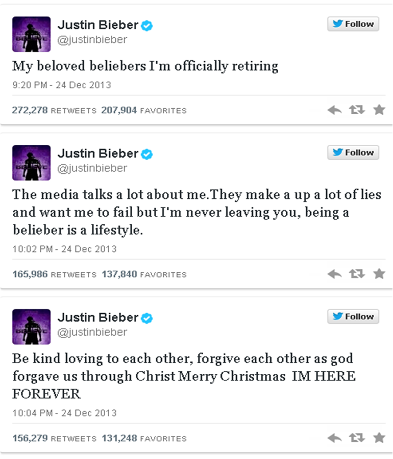 Bieber retiring