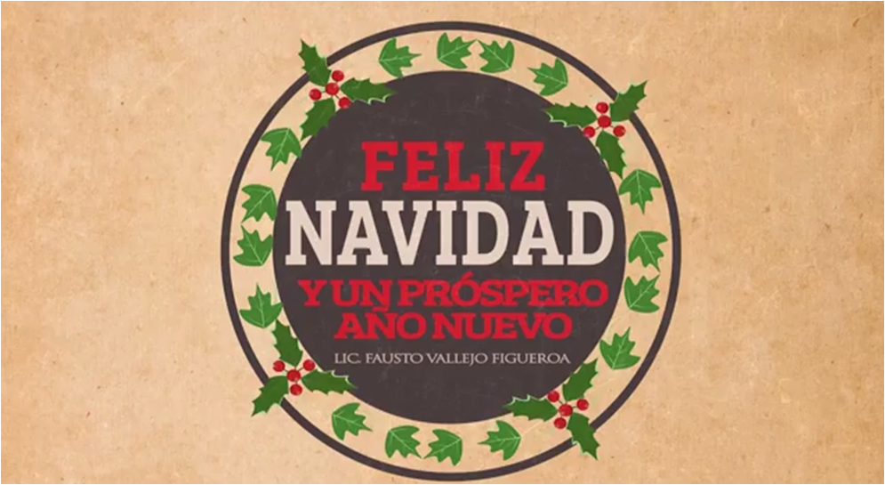 Fausto Vallejo desea Feliz Navidad