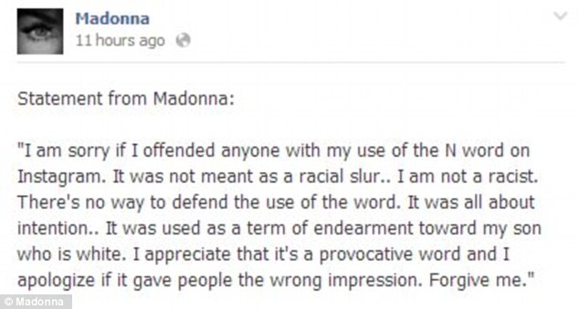 Madonna Apologises