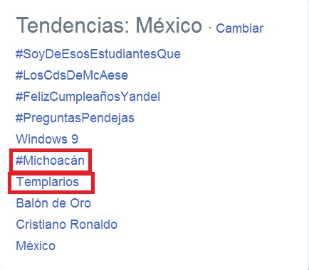 Michoacán Templarios TT Twitter