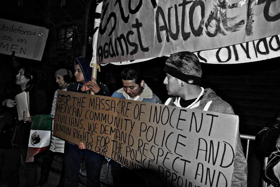 Manifestación en Nueva York en apoyo a Autodefensas Michoacanas / Foto: Fanzine Detektor