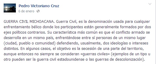 guerra civil michoacán pedro victoriano cruz