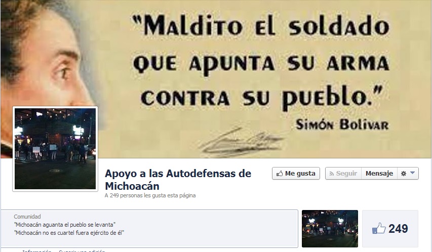 michoacán perfil fb apoyo a las autodefensas