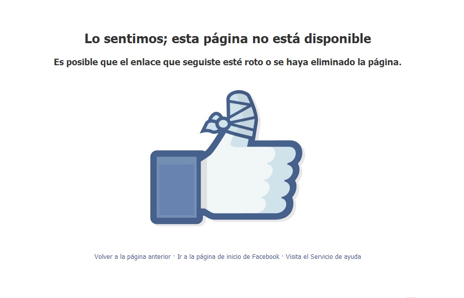 Facebook página no encontrada