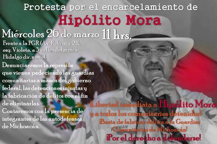 marcha por liberación de Hipólito Mora en México