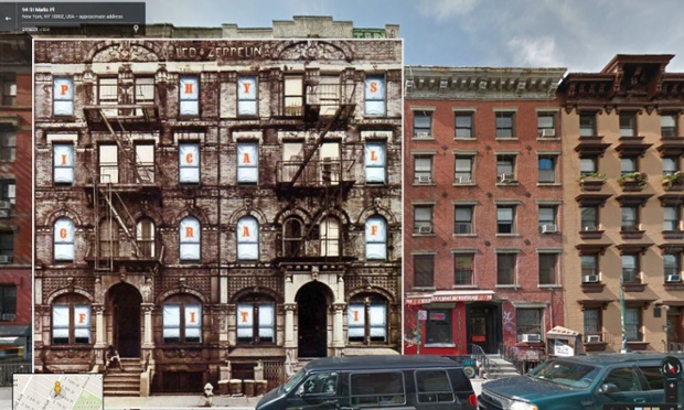 Google Street View portada de Physical Graffiti de Led Zeppelin