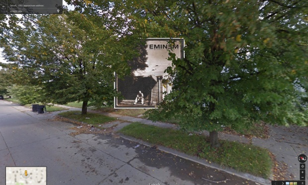 Google Street View portada de The Marshall Mathers LP de Eminem