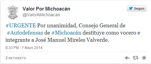 mireles destituido concejon autodefensas tw valor x michoacán