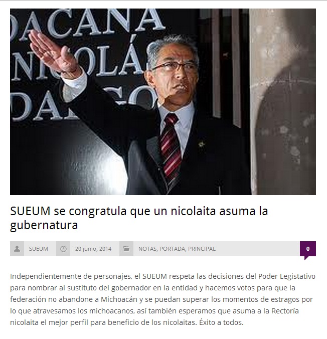 SUEUM se congratula por Salvador JAra