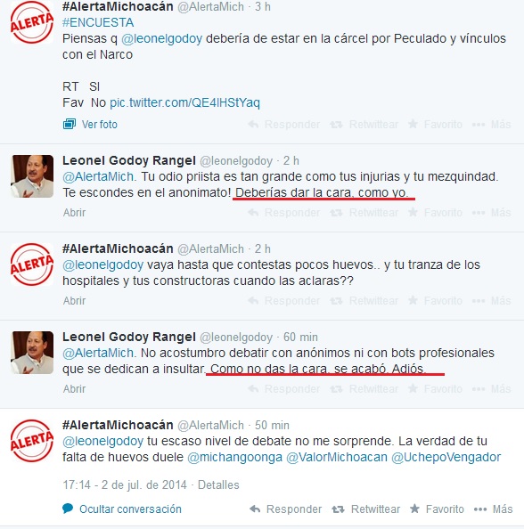 leonel godoy tw debate alertamich acusaciones