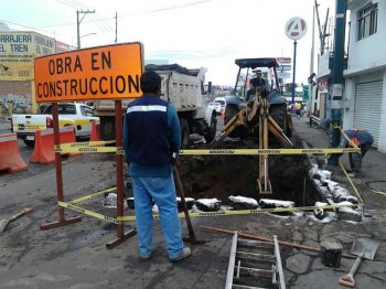 obra en construcción OOAPAS Morelia Pípila