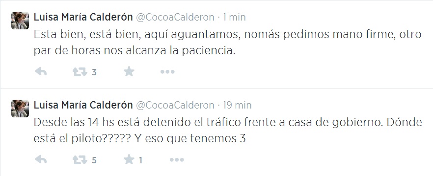 Cocoa Calderón bloqueo Casa de Gobierno