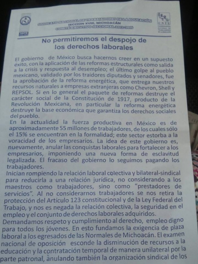 La CNTE toma caseta México Guadalajara