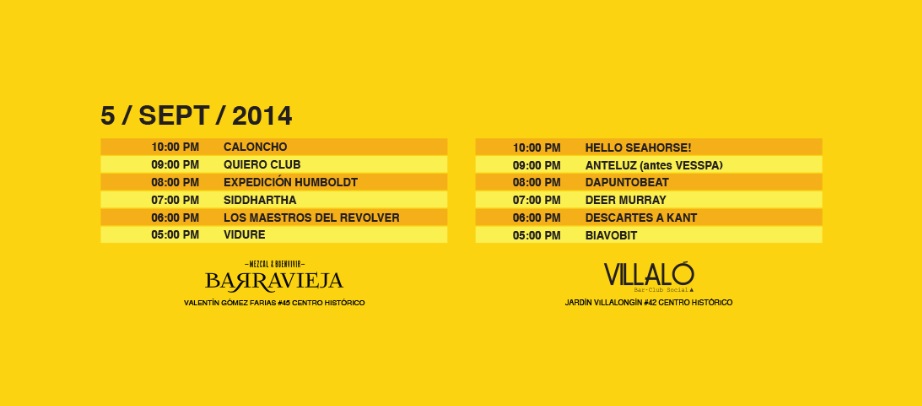 horarios y sedes de La Yoshokura 2014 día 1