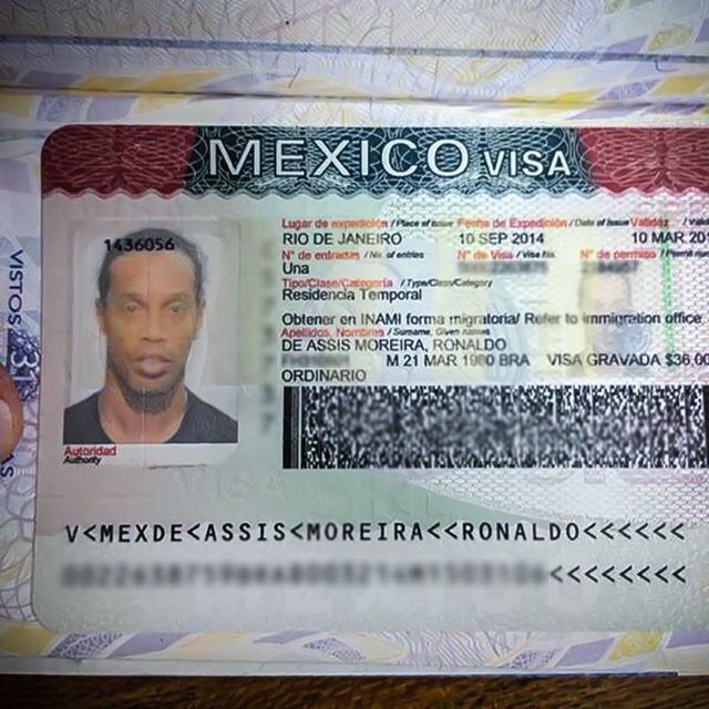 Visa de trabajo de Ronaldinho