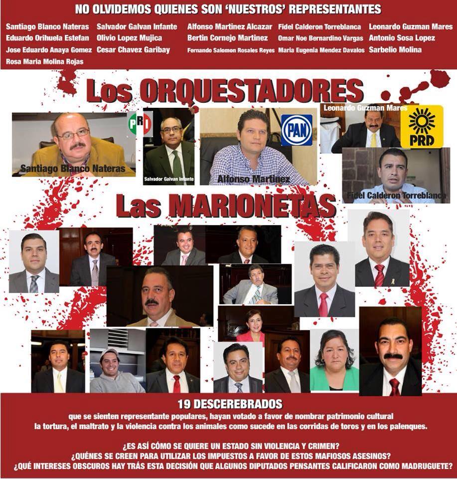 michoacan tauromaquia vs diputados asesinos diseño