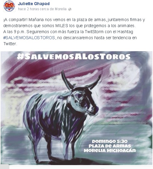 salvemos a los toros manifestación ghapad convocatoria