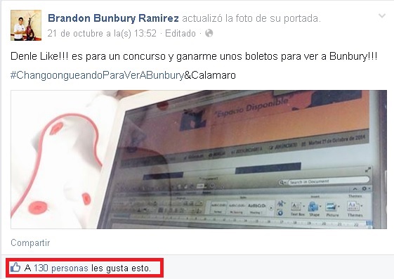 bunbury conteo brandon 130 likes