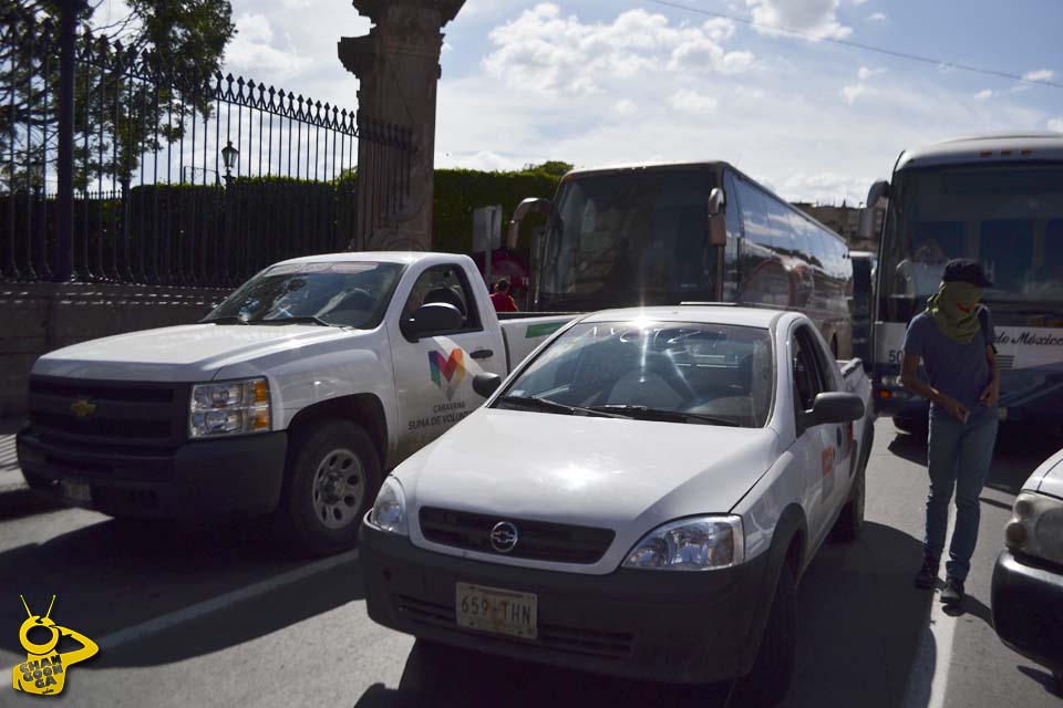 vehículos secuestrados por normalistas Morelia centro 2