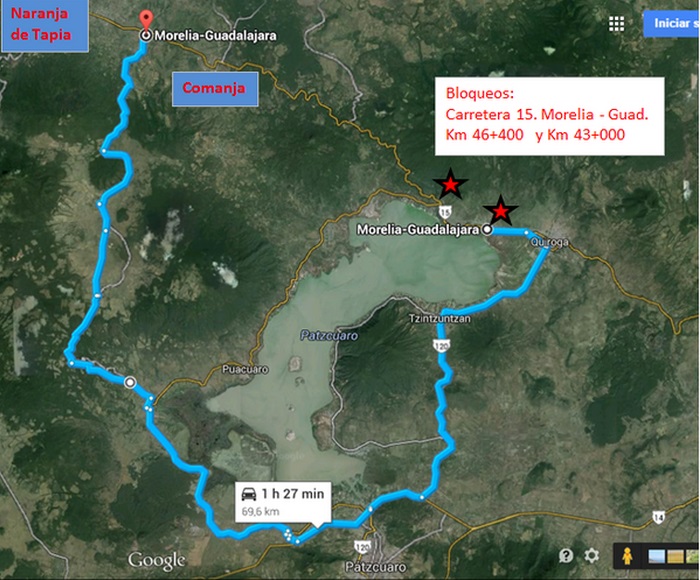 bloqueo Quiroga-Carapan Michoacán