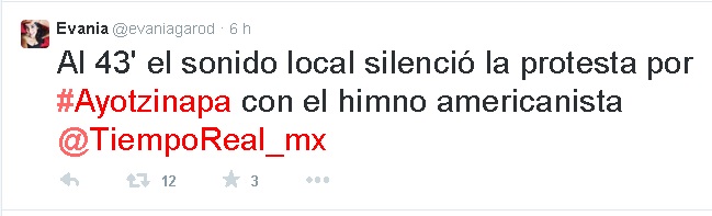 estadio azteca mantas ayotzinapa evaniagarod tuit sonido silenció