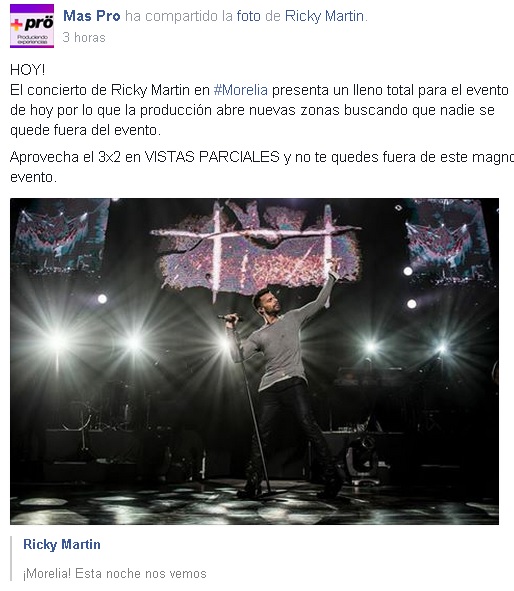 ricky martin promo morelia mas pro