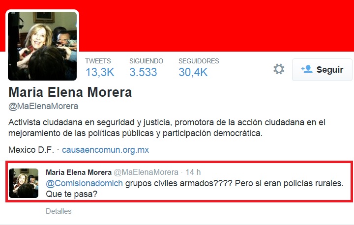 comisionado castillo ma elena morera tw qué te pasa