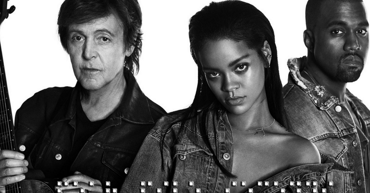 Paul McCartney, Rihanna y Kanye West