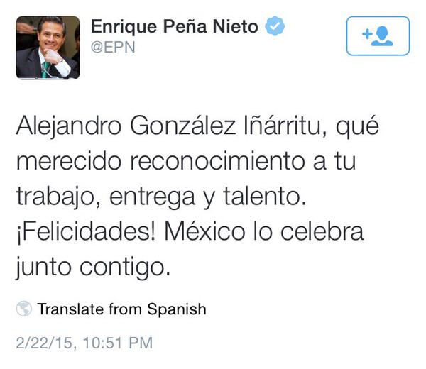 gonzalez iñarritu vs peña nieto tuit