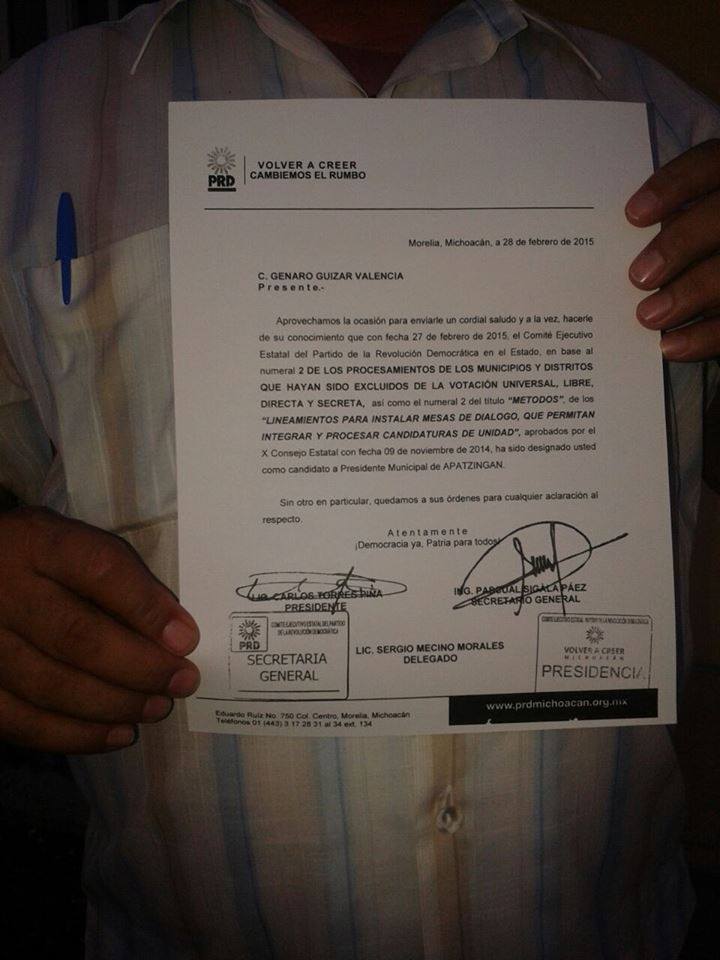 Genaro Guízar Valencia documento