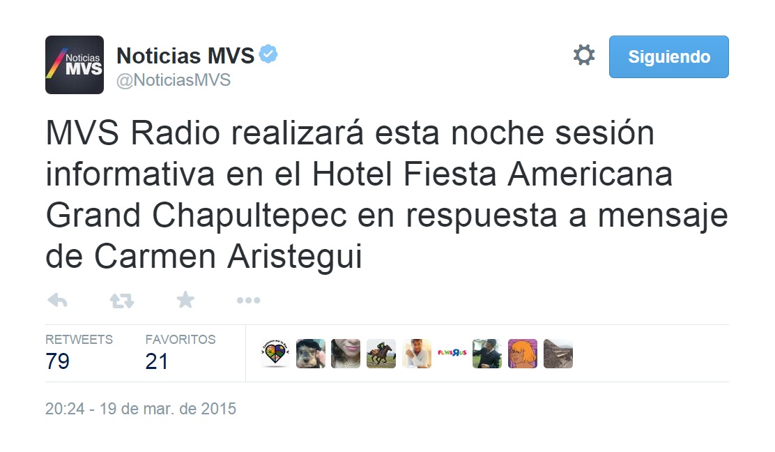 Noticias MVS mensaje Aristegui