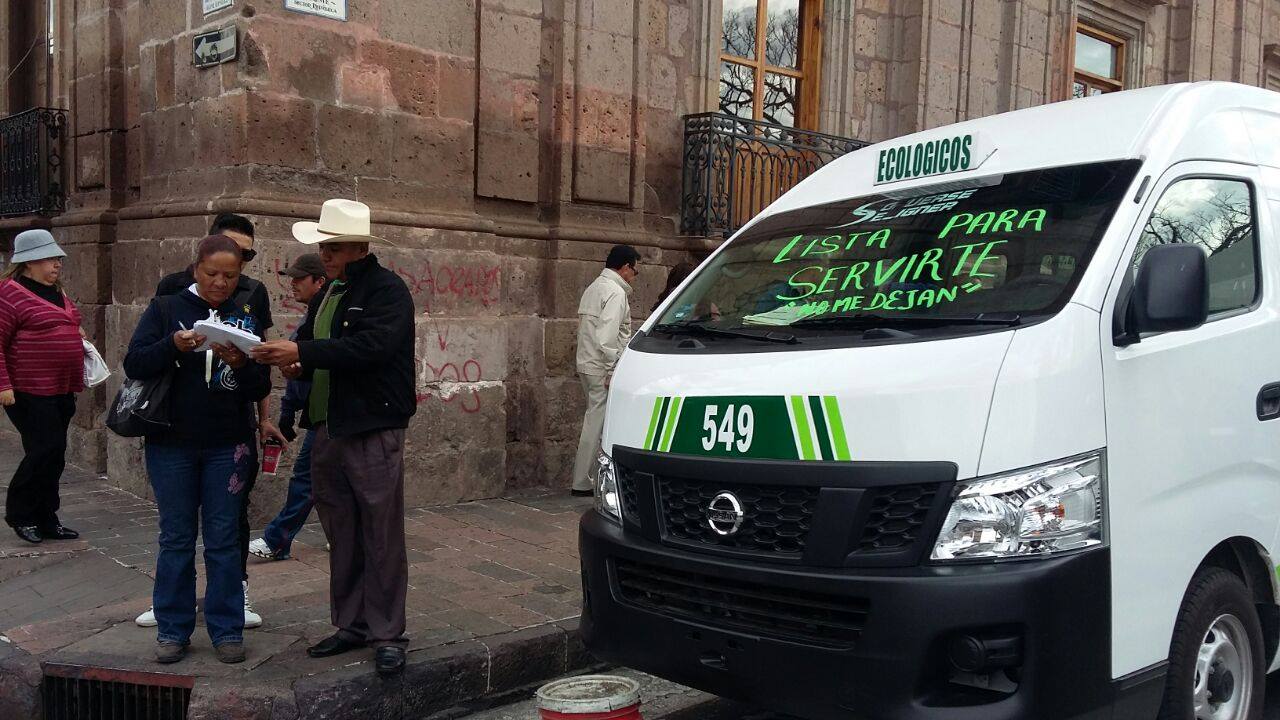 manifestación transportistas centro Morelia