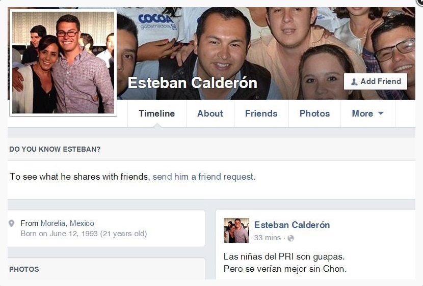 Esteban Calderón hijo de Cocoa Chon abajo