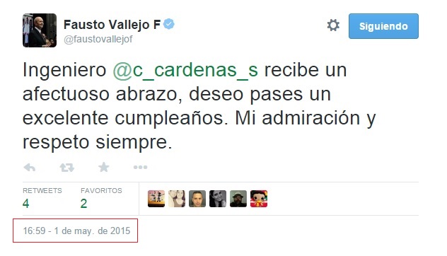 fausto vallejo tuit cardenas cumple