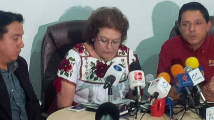 Conferencia de prensa de la noche de ayer para fijar postura sobre el asesinato de Hernández / Pic: Changoonga / Morelia Martínez