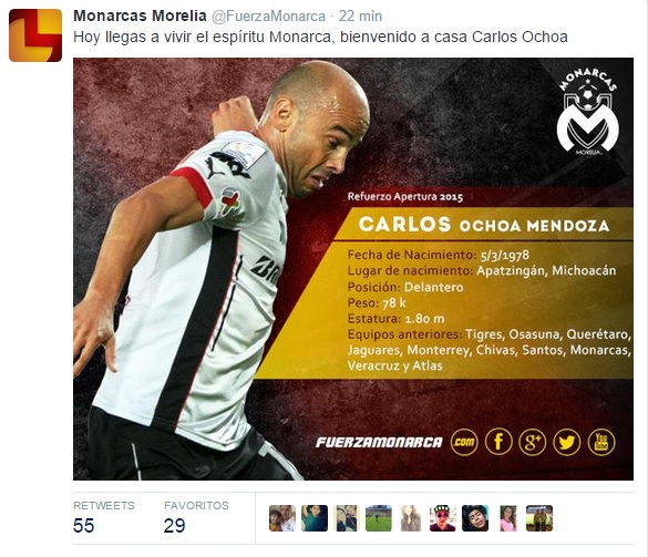 carlos ochoa refuerzo monarcas