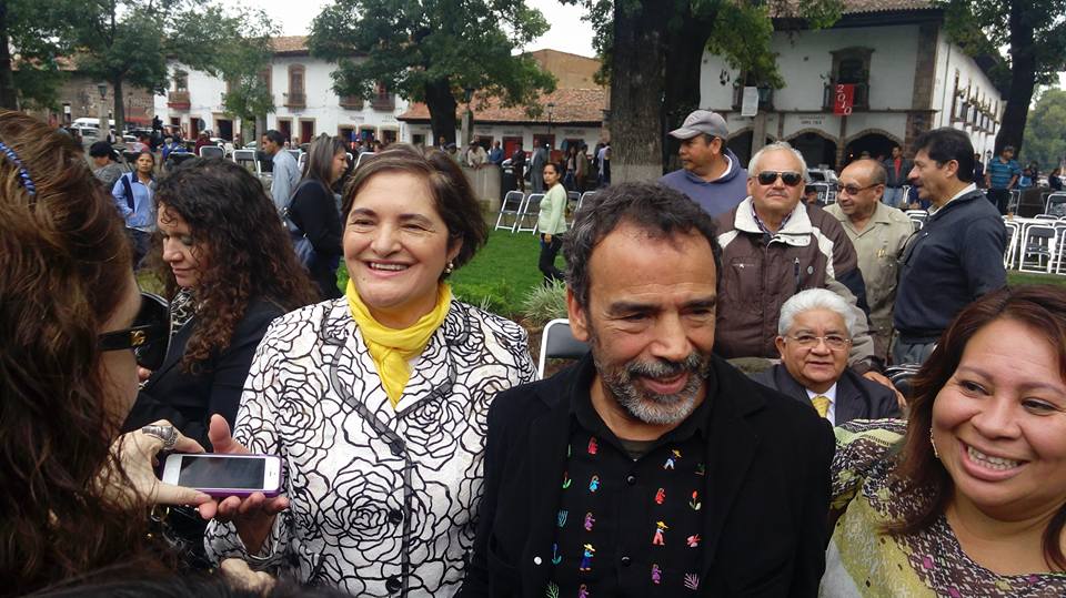 damián alcázar en protesta de báez