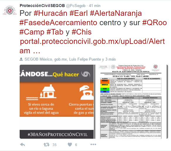 alertas huracán earl