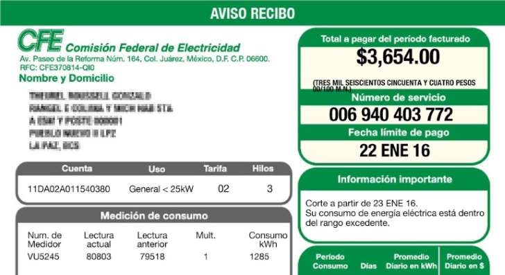 cfe recibo de luz